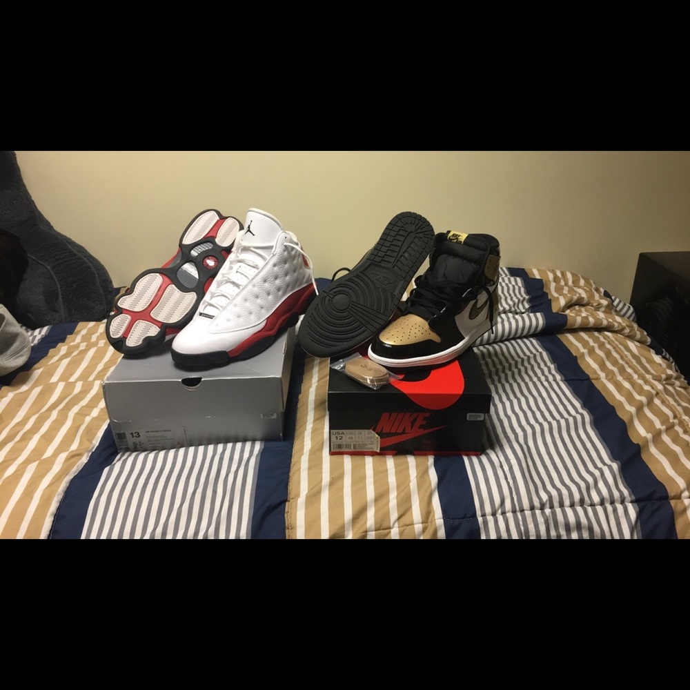 Sz13 Cherry 13's , sz12 gold toe 1's